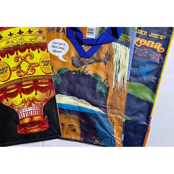 * 5 Bruised NWT Trader Joe's Regional Shopping Gift bags/Totes “Reduced to Sale” - Picture 6 of 16